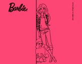 Barbie con cazadora de cuadros