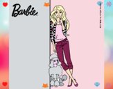 Barbie con cazadora de cuadros