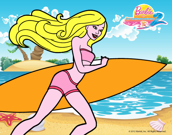 barbi corre al agua