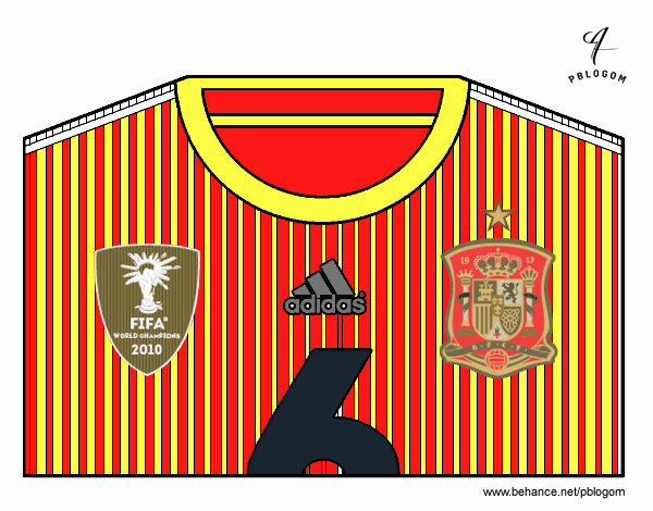 Camiseta del mundial de fútbol 2014 de España