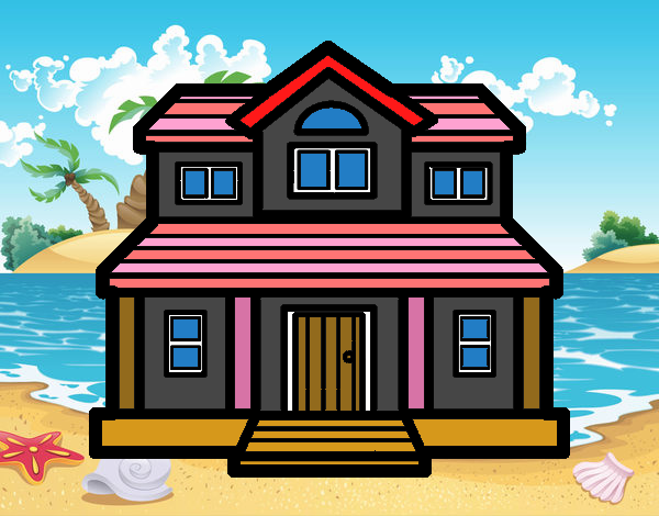  Dibujo de la casa en la playa pintado por en Dibujos.net el día