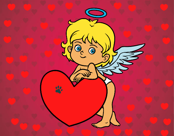 Cupido y un corazón