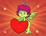 Cupido y un corazón