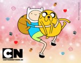 Finn y Jake abrazados