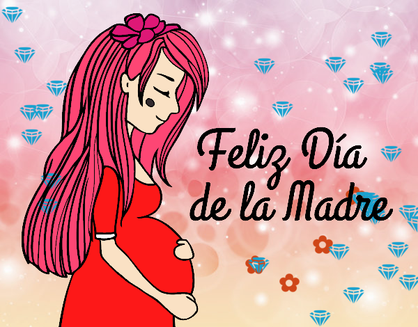 Mamá embarazada en el día de la madre