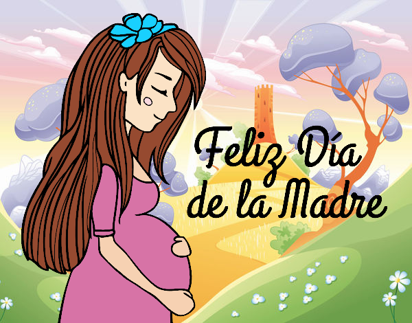 Mamá embarazada en el día de la madre