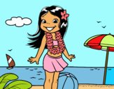 Niña en la playa