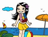 Niña en la playa