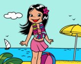 Niña en la playa