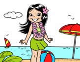 Niña en la playa