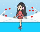 Niña patinadora sobre hielo