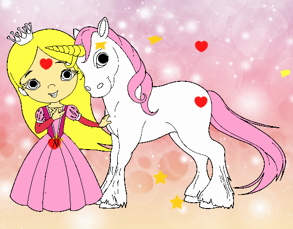 Princesa y unicornio