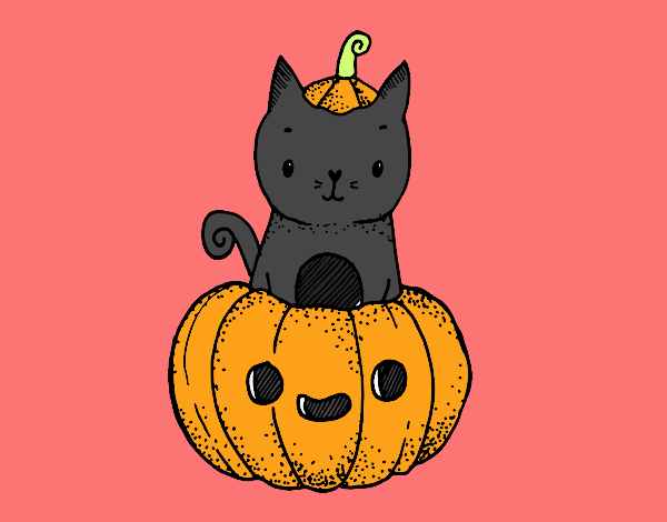 Un gatito de Halloween