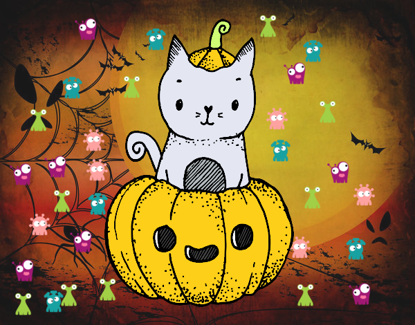 Un gatito de Halloween