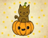 Un gatito de Halloween