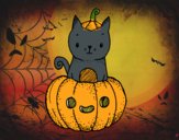 Un gatito de Halloween