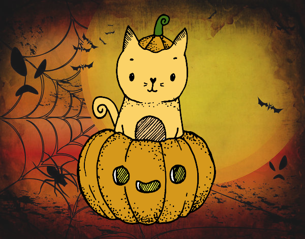 Un gatito de Halloween