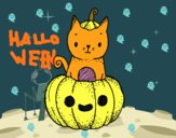 Un gatito de Halloween