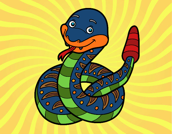 Una serpiente de cascabel