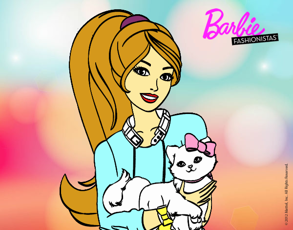 Barbie con su linda gatita