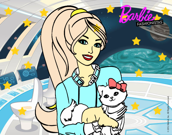 Barbie con su linda gatita