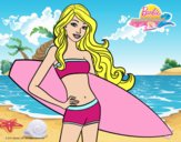 Barbie con tabla de surf