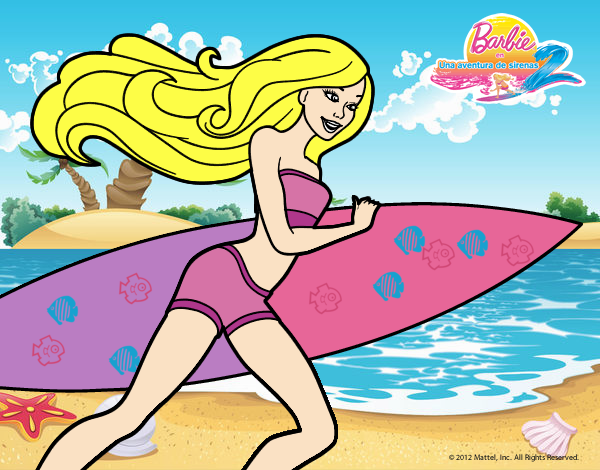 Barbie corre al agua