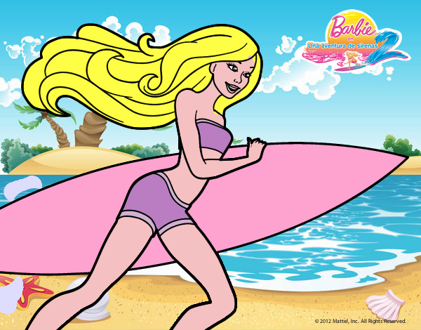 Barbie corre al agua