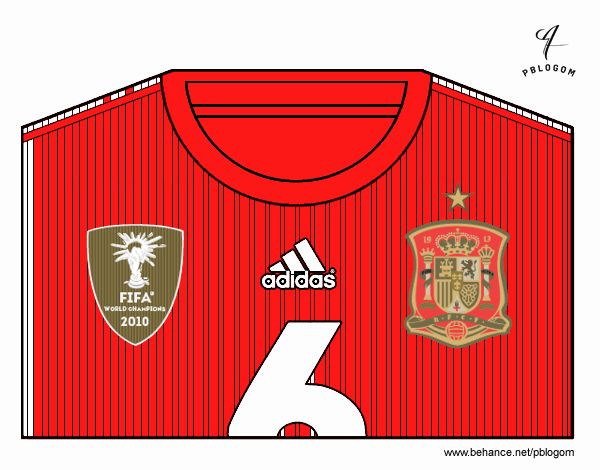 Camiseta del mundial de fútbol 2014 de España