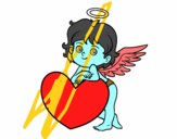 Cupido y un corazón