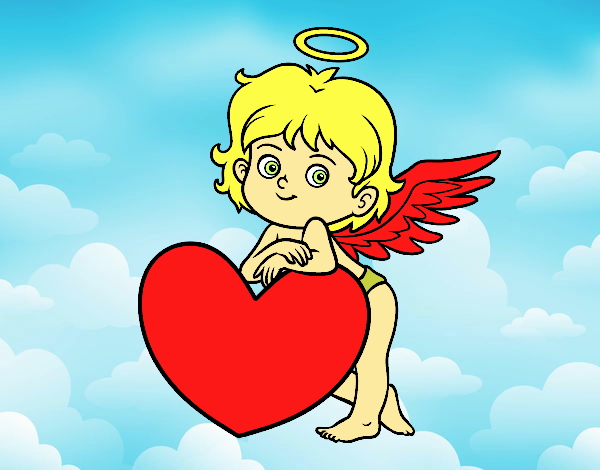 Cupido y un corazón