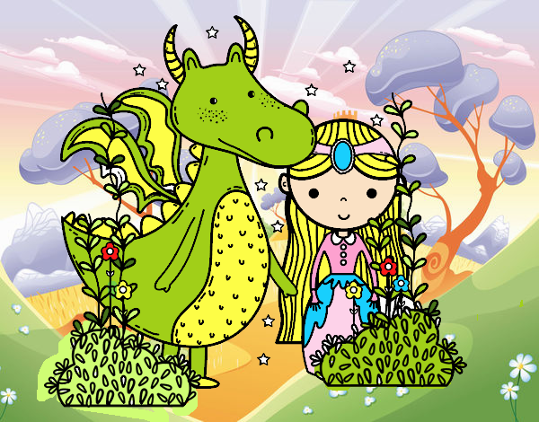 Dragón y princesa