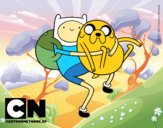 Finn y Jake abrazados