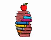 Libros y manzana