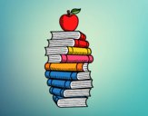 Libros y manzana