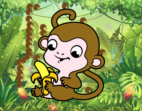 Monito con plátano