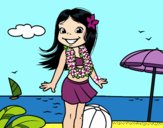 Niña en la playa