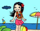 Niña en la playa