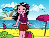 Niña en la playa