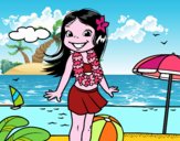 Niña en la playa