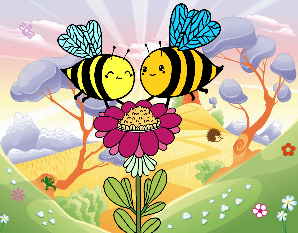 dibujo de abejas enamoradas alis