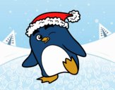 Pingüino con gorro de Navidad