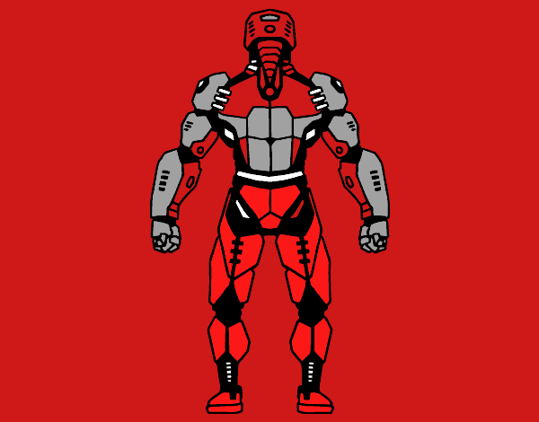 Robot luchador de espaldas