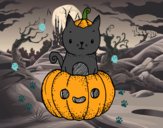 Un gatito de Halloween