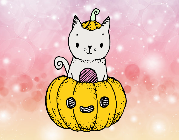 Un gatito de Halloween