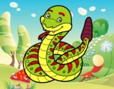 Una serpiente de cascabel