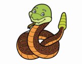 Una serpiente de cascabel