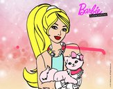 Barbie con su linda gatita