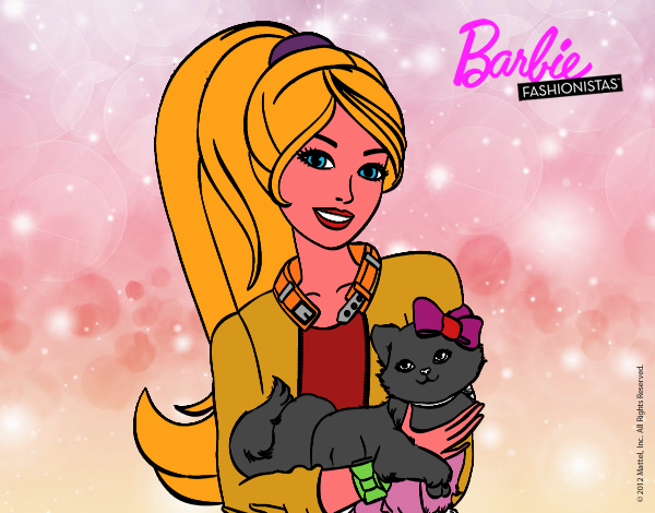 barbie con su gatita 