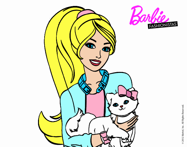 Barbie con su linda gatita